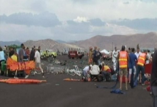 美飞行赛中飞机坠毁致3死56伤