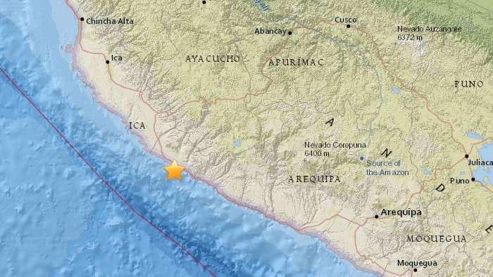 秘鲁发生7.3级地震 已发布海啸预警
