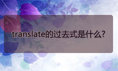 translate的过去式是什么?translate的用法和例句