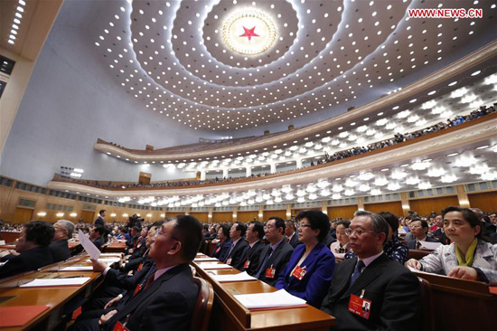 第十二届全国人民代表大会第四次会议人民大会堂闭幕