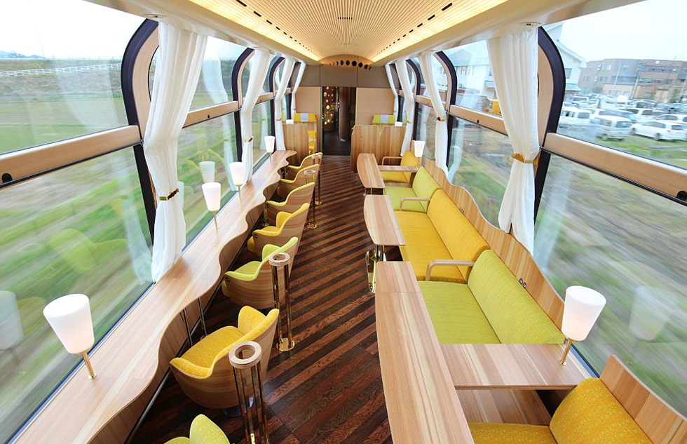 Japan launches train with wall-sized windows