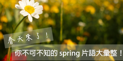 【生活英文】准备好迎接春天了吗？你不可不知的超实用 spring 片语大汇整！