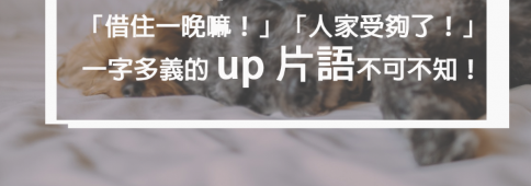 「借宿一宿」怎么说？三个有关 up 的动词片语，可不只一个意思喔！